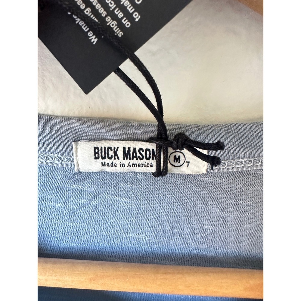 Buck Mason Slub Tall Classic Tee Blue Cotton T-Shirt Mens Size Medium - Picture 4 of 9